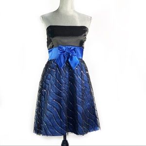 Black and Blue Prom Party Dress SZ XL